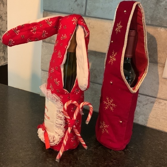 Wine bottle fabric gift bags - Picture 7 of 10